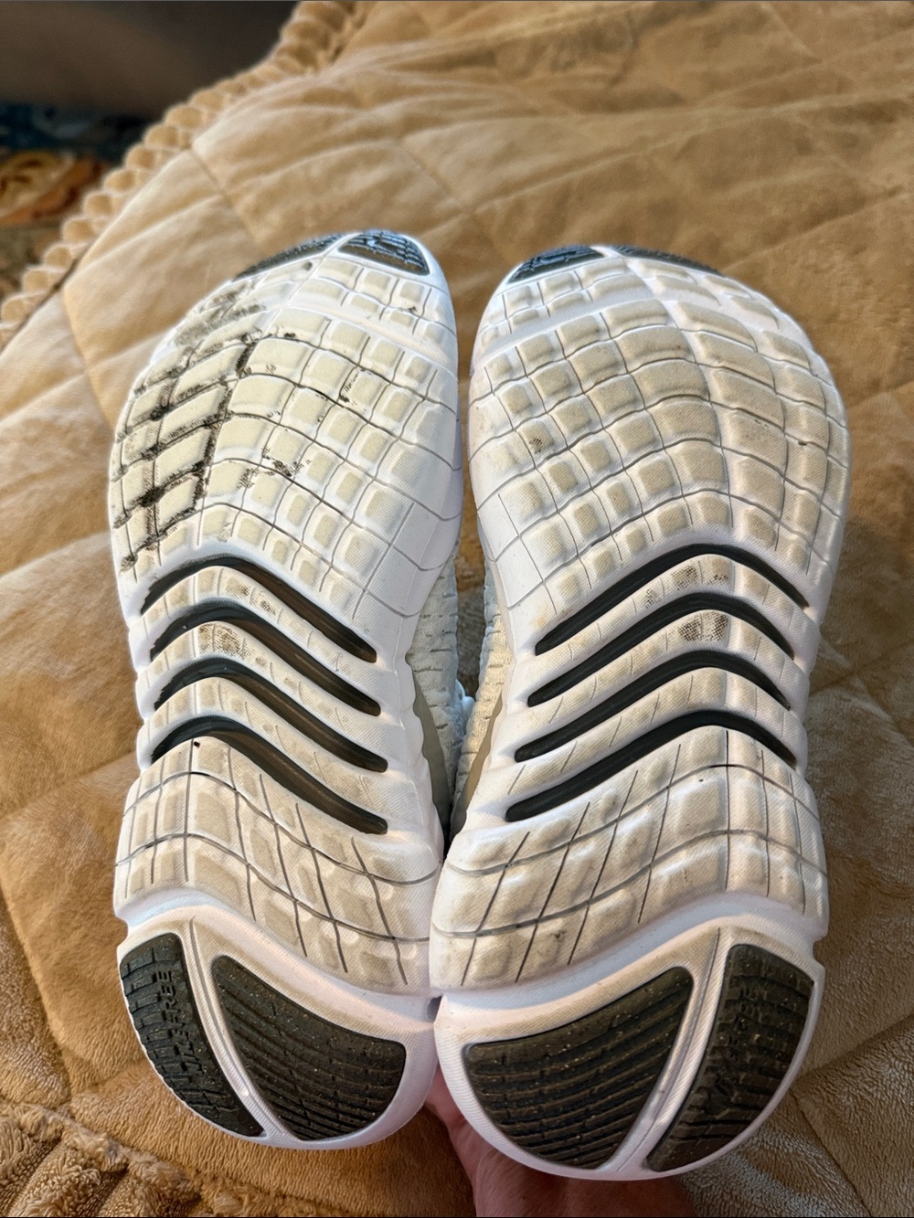 Nike Free RN 5.0 Women's White Knit Sneakers with Subtle Pink Accents - Picture 9 of 12